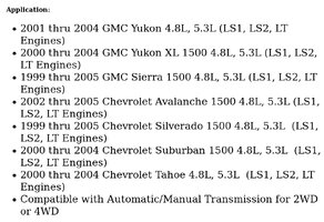 2002 5.3L & 6.0L V8 Flange Khaos Motorsports 2000 2003 1999 2001 2004 & 2005 GM Trucks 4.8L 